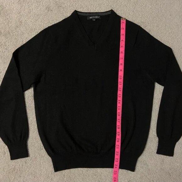 BRITCHES Men’s Black Lightweight V-Neck Long Sleeve Sweater - Picture 6 of 7